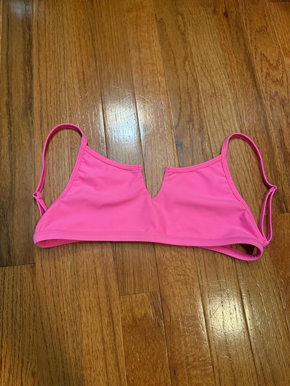 Women's Bright Pink V-Notch Bikini Top